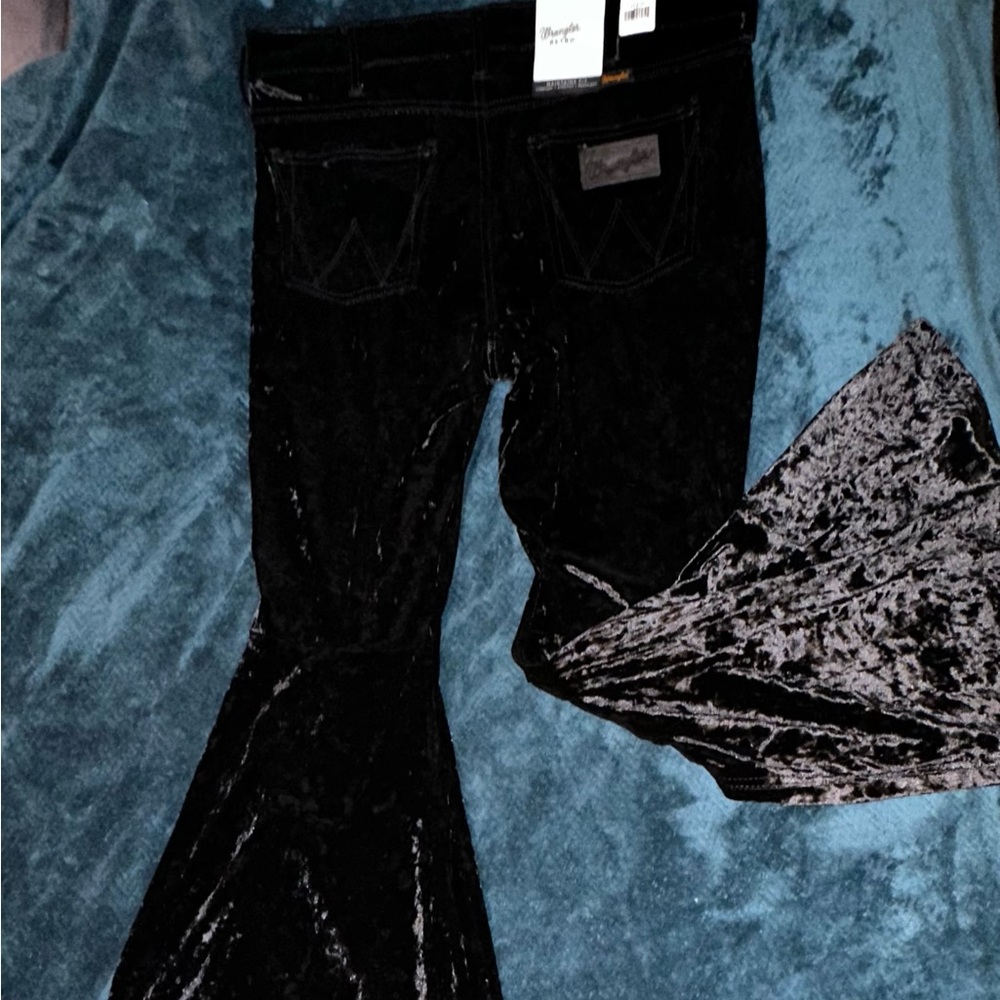 Black Velvet Boot Cut Pants